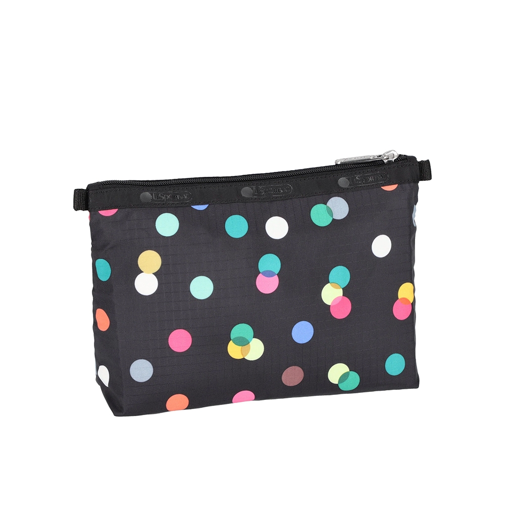 |快速出貨|Lesportsac Cosmetic Clutch 雙層拉鍊收納化妝包/ 圓點漂浮氣球 黑色, , large