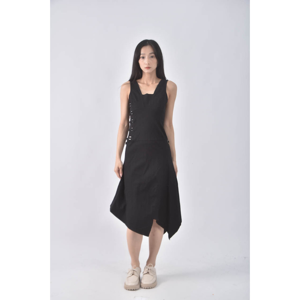 (S) way lee質感無袖黑色洋裝二手衣, , large