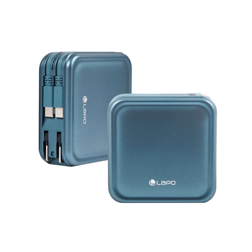 【LaPO】WT-08P (3.5 Gen) 11200mAh All-in-One Wireless Power Bank - Green (Type-C Cable X2), , large