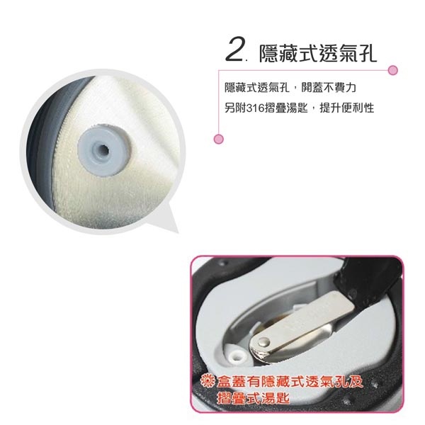 PERFECT 理想牌 極緻316不鏽鋼可提式真空便當盒雙層隔熱餐盒 粉紅12cm-Leidea樂德兒, , large