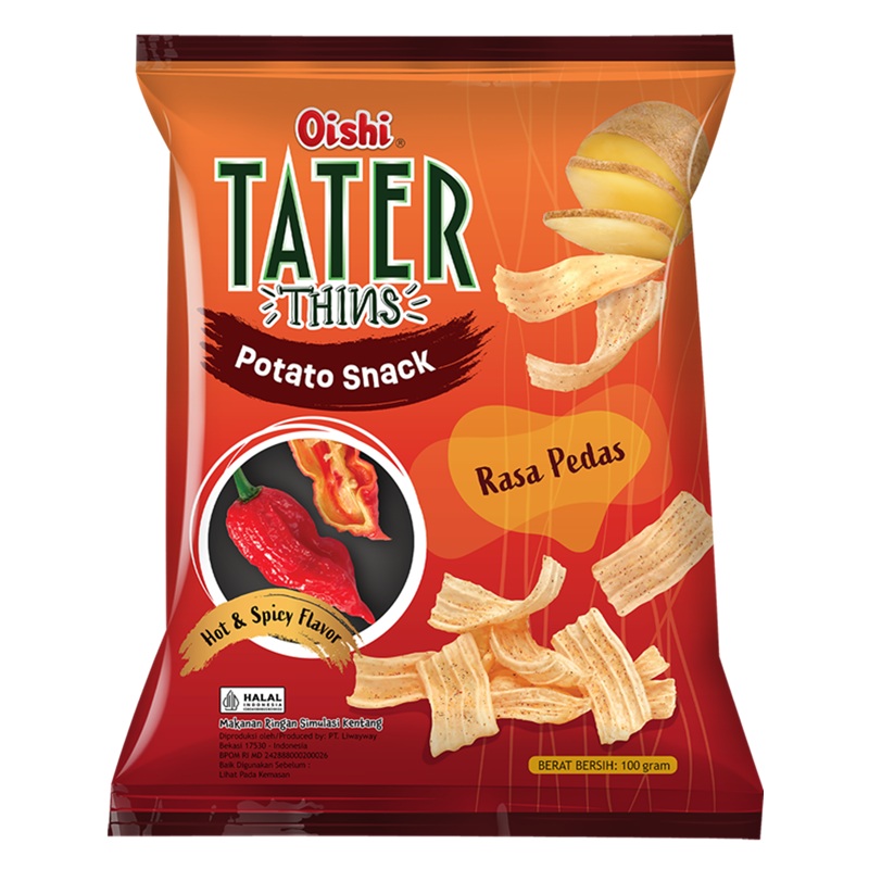 Oishi Spicy Flavored Potato Chips 100g