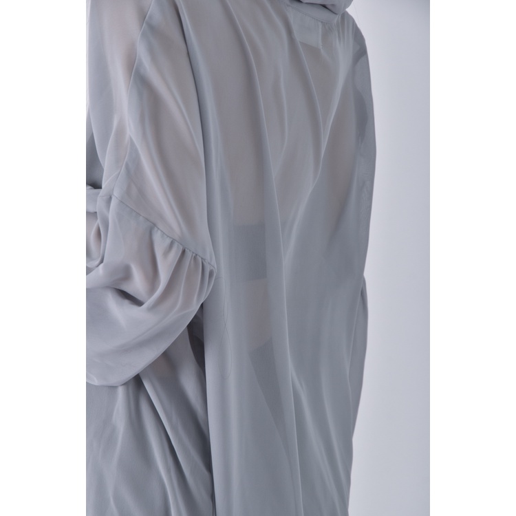 (2XL) lancylancy寬鬆透膚灰綠色襯衫上衣二手衣, , large