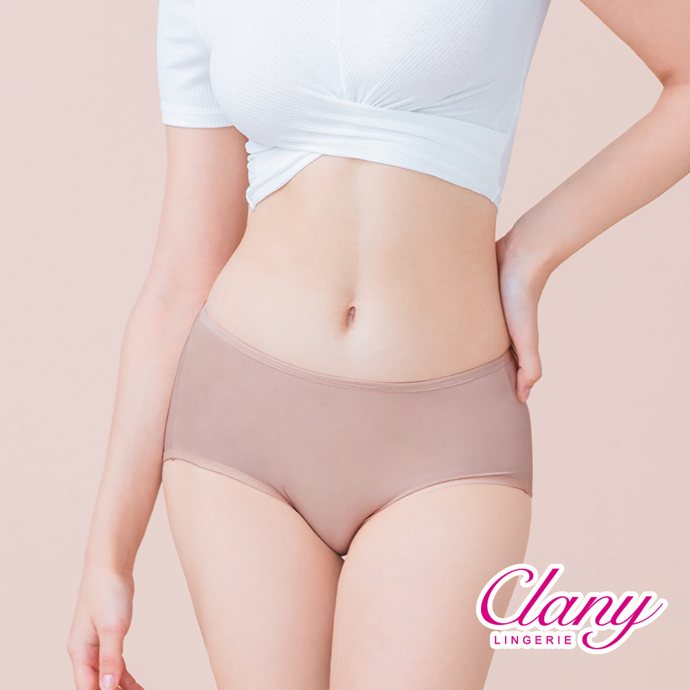 【Clany可蘭霓】台灣製絲蛋白美膚內褲 ｜莫代爾親膚透氣低敏・中腰女內褲 M&ndash;XL 可可咖 2152-15, , large