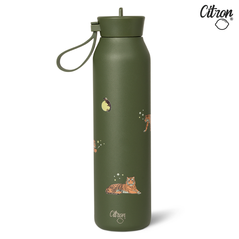 【Citron】矽膠提把三層保溫瓶_500ml_淘氣老虎, , large