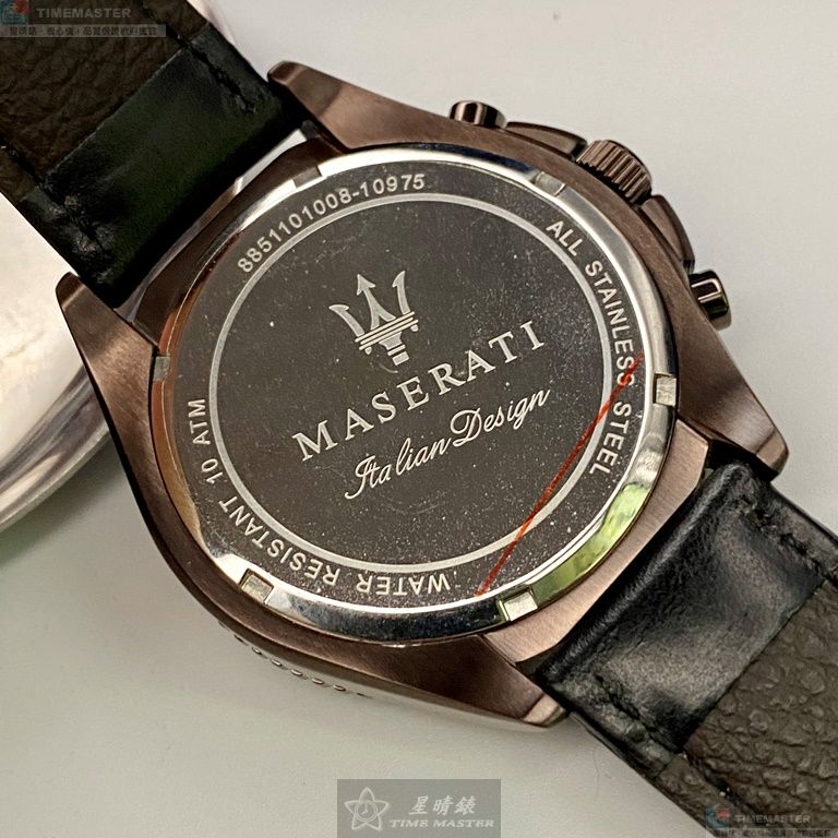 [星晴錶業]MASERATI手錶,46mm,R8851101008古銅色錶面古銅色錶殼深黑色真皮皮革錶帶款, , large