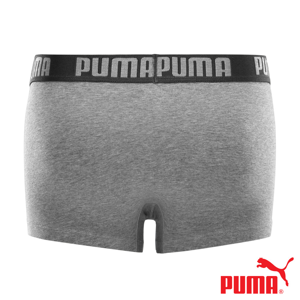 PUMA 平口內褲 1件組 彪馬 跳豹 男內褲 平角內褲 修身 防捲邊 貼合 耐穿 柔軟 棉質 排汗 透氣 抗菌 黑 灰, 灰,XL, large