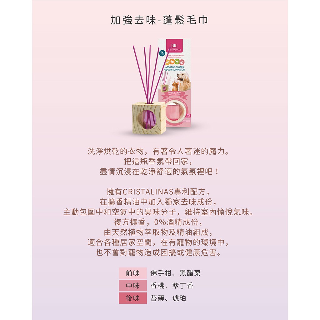 [西班牙CRISTALINAS]無酒精小方框植萃香氛擴香(30ML)- -澎鬆毛巾【去味加強版】, , large