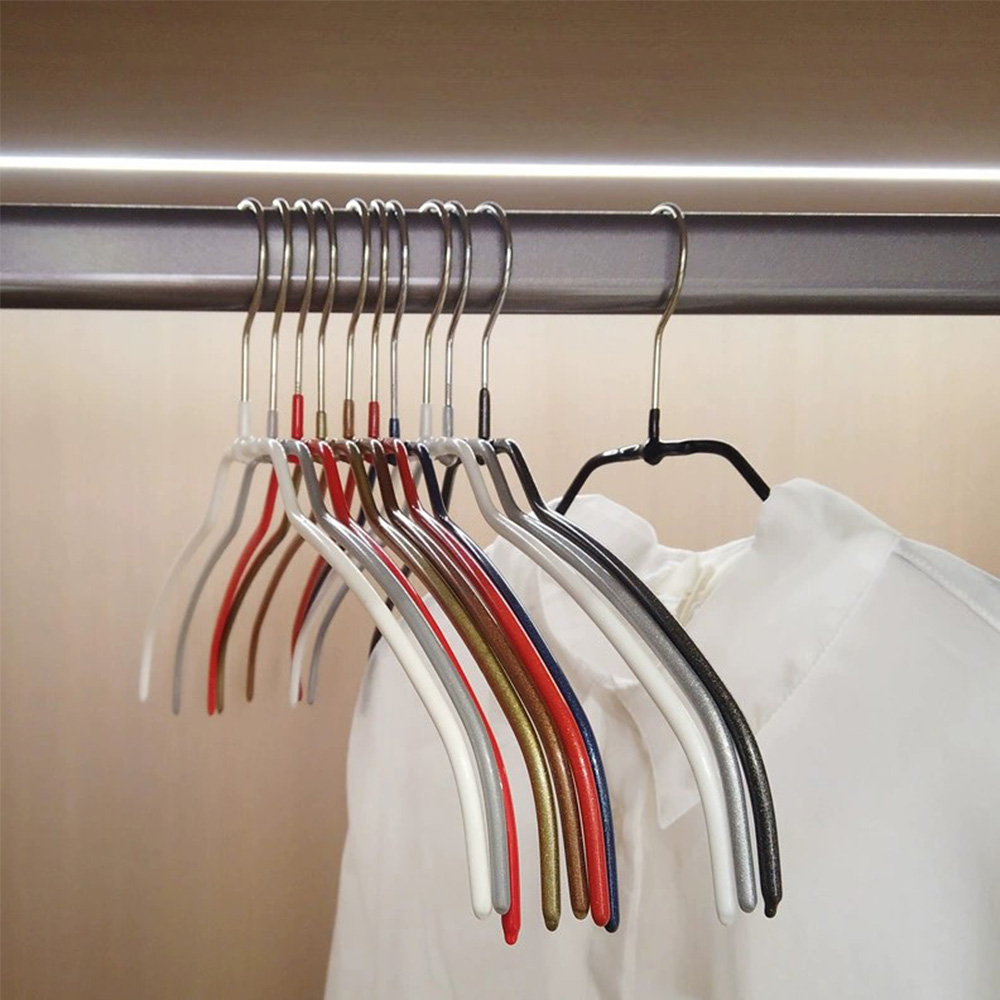 【德國MAWA】德國原裝進口 無痕止滑 時尚簡約衣架42cm 20入/黑, , large