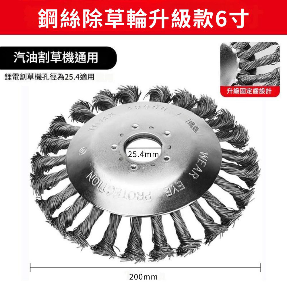 6吋割草機鋼絲打草頭升級款, , large