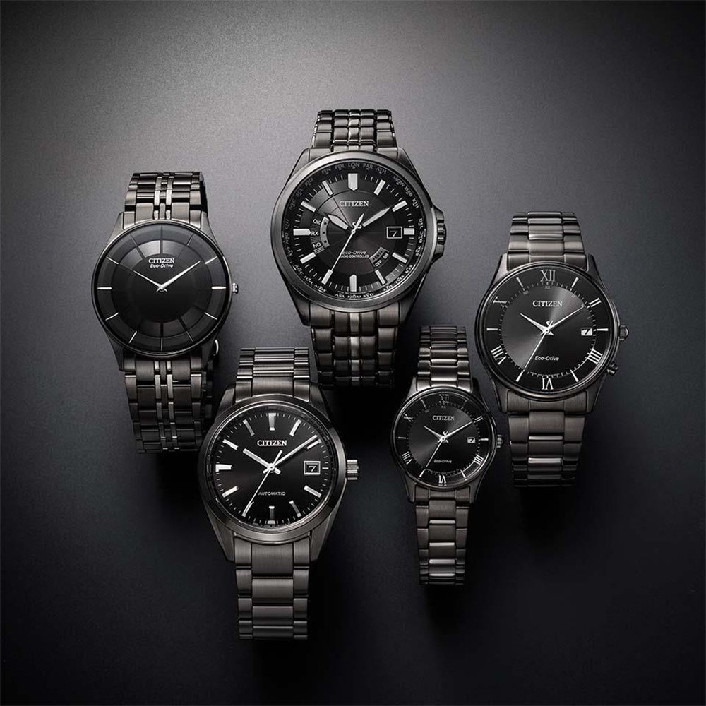 CITIZEN 星辰 限量 光動能電波萬年曆手錶 送禮推薦-酷黑 CB0294-54E, , large