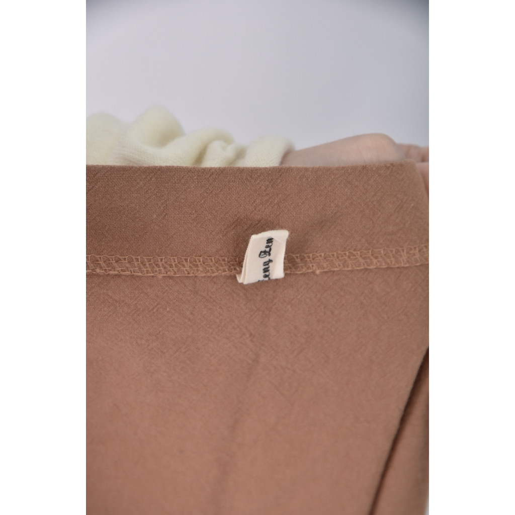 (F) leng leng高腰吊帶口袋棕色連身裝二手衣, , large