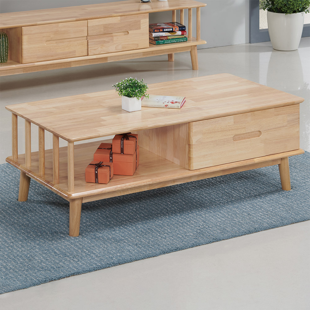 【Hampton 漢汀堡】巴特圓棍橡膠實木大茶几, , large