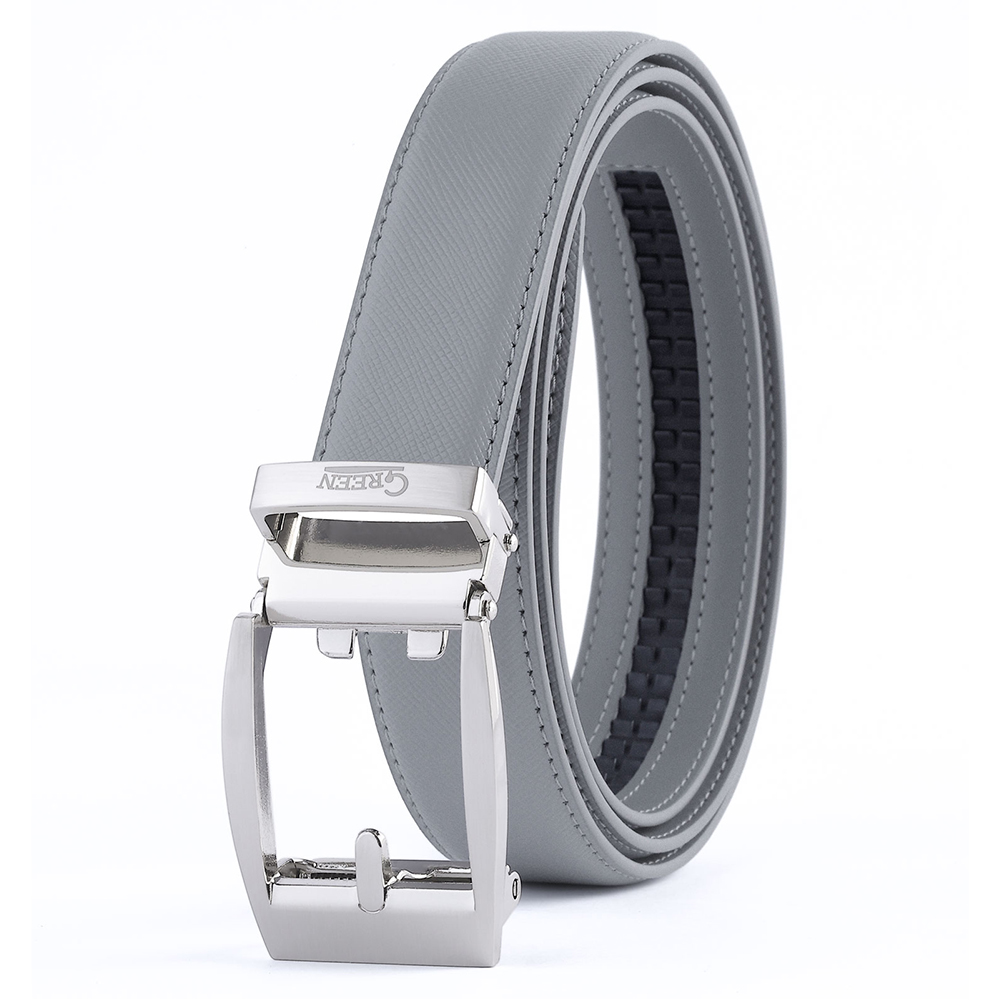 Green Golf 高爾夫自動扣皮帶 腰帶 真皮十字紋 台灣手工打磨帶扣 澳洲鋅合金, , large