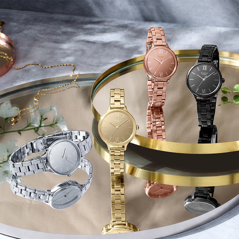 CASIO 卡西歐 SHEEN 鏡面拋光女錶 SHE-4560PG-4A, , large