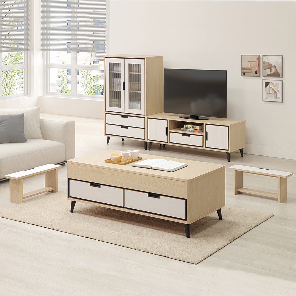 【唯熙傢俱】雷莎原木雙色4尺電視櫃, , large