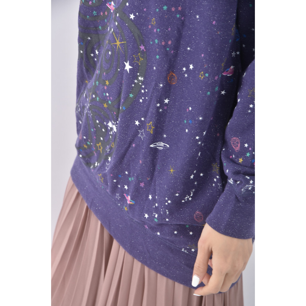 (M) scolar棉質星空藍色長袖上衣二手衣, , large