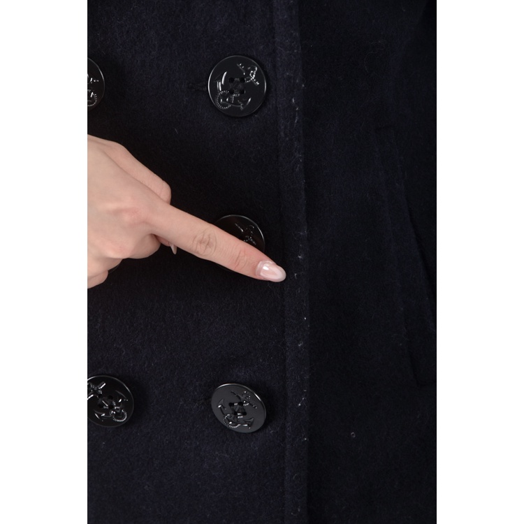 (S) earth music ecology質感羊毛排扣藍色外套二手衣, , large