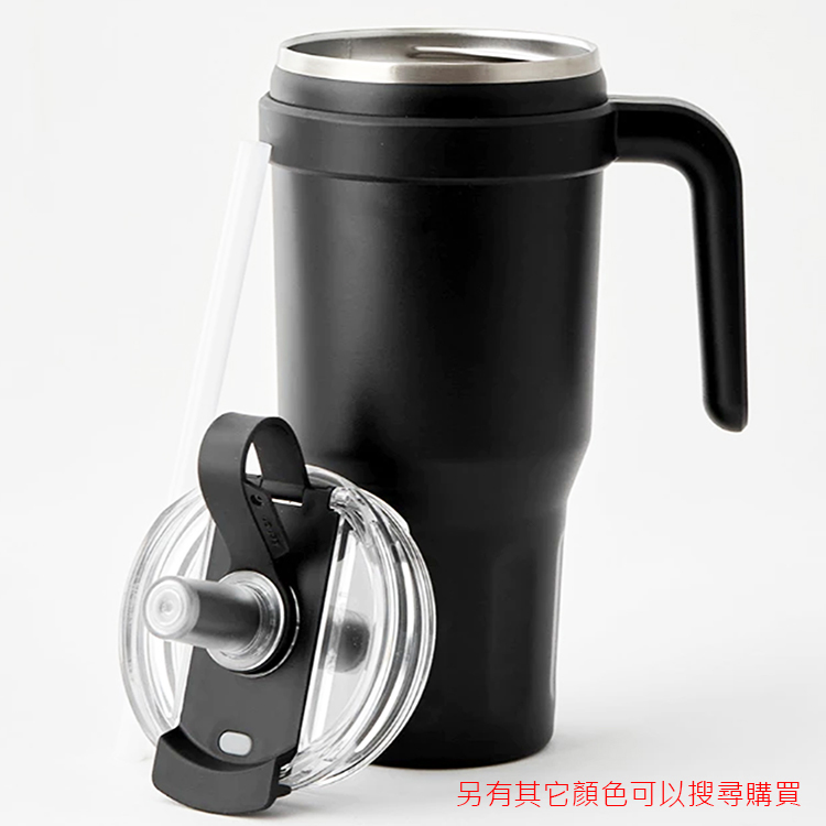 304不鏽鋼手把雙飲杯-1100ml-灰紫-1支, , large