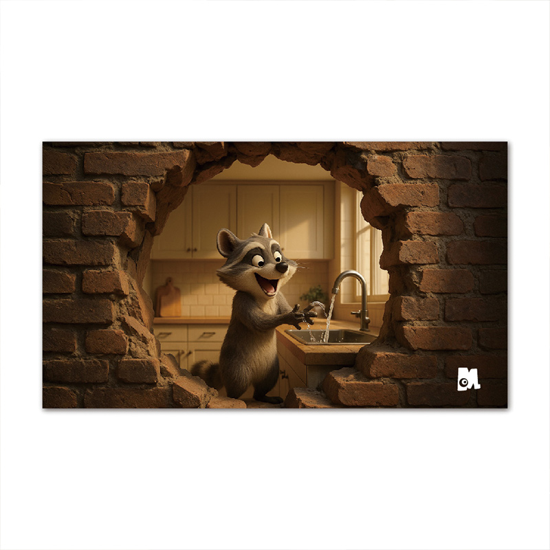 【怪獸】瑪思特 3D情境桌上墊 (60x34cm) -浣浣熊, , large