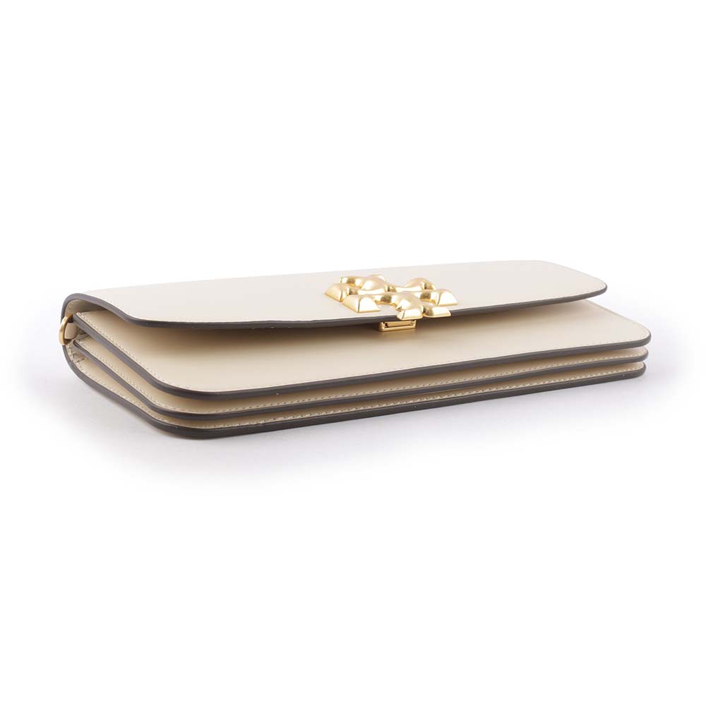 TORY BURCH Eleanor 大標誌牛皮肩背鍊包/手拿包/奶油白, , large