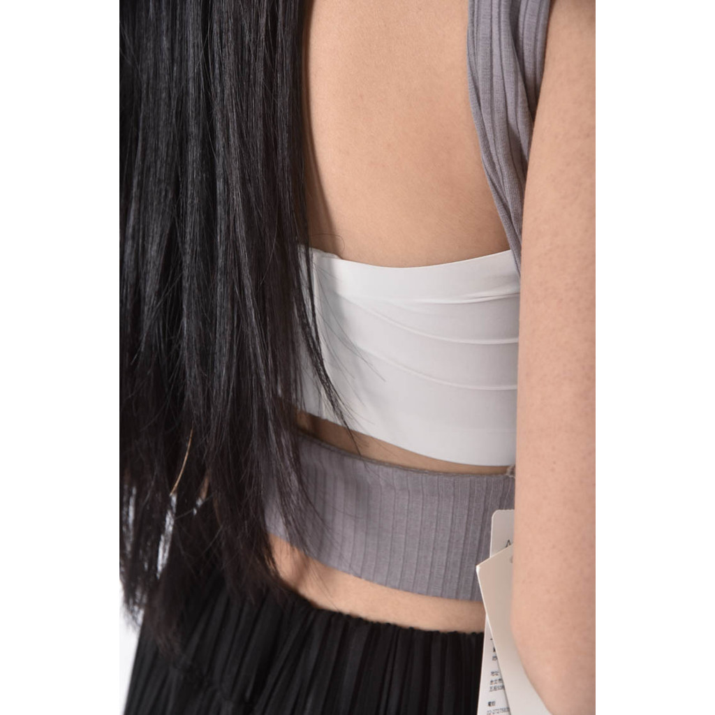 (S) anirek質感棉質坑紋灰色上衣二手衣, , large