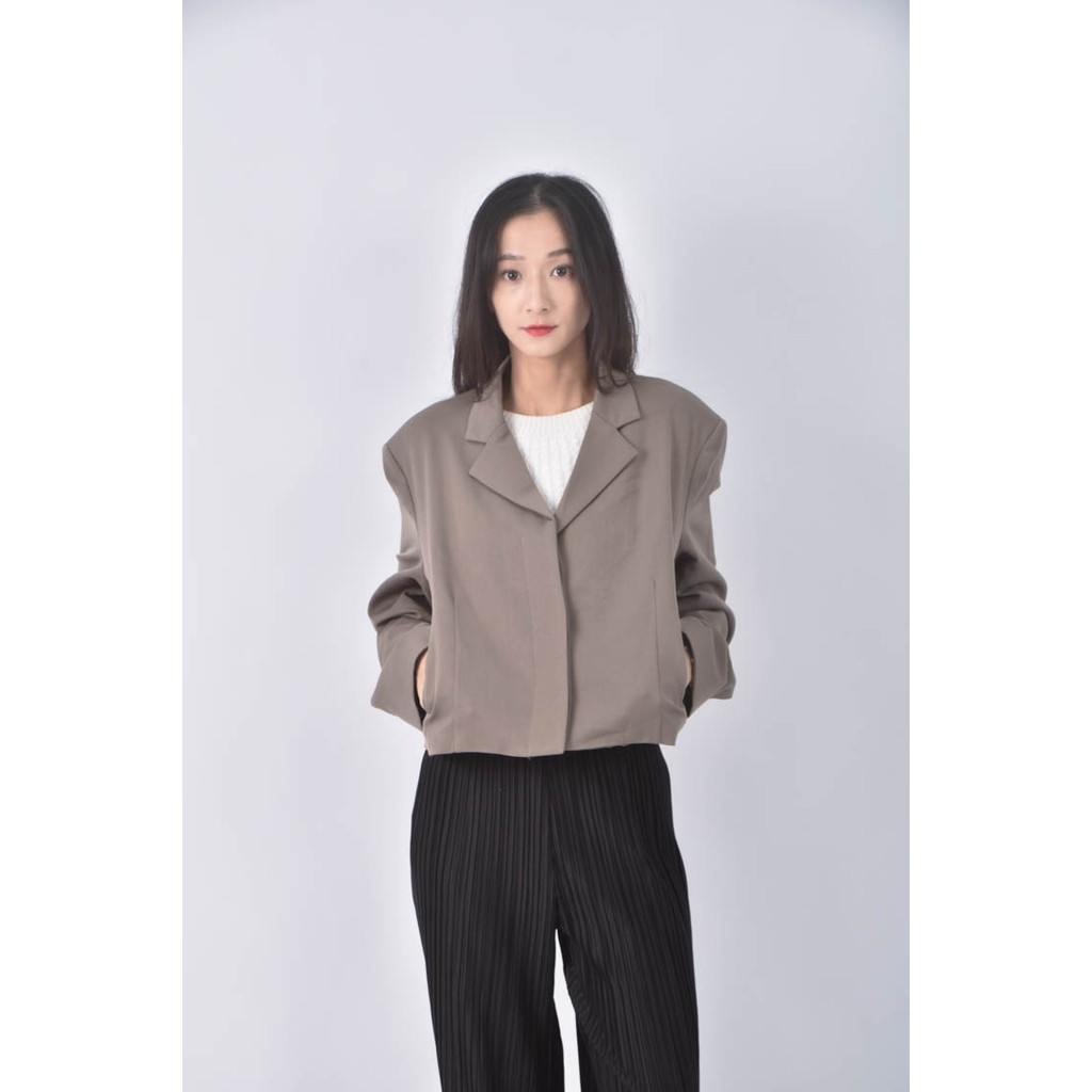 (S) agnes b西裝棕色外套二手衣