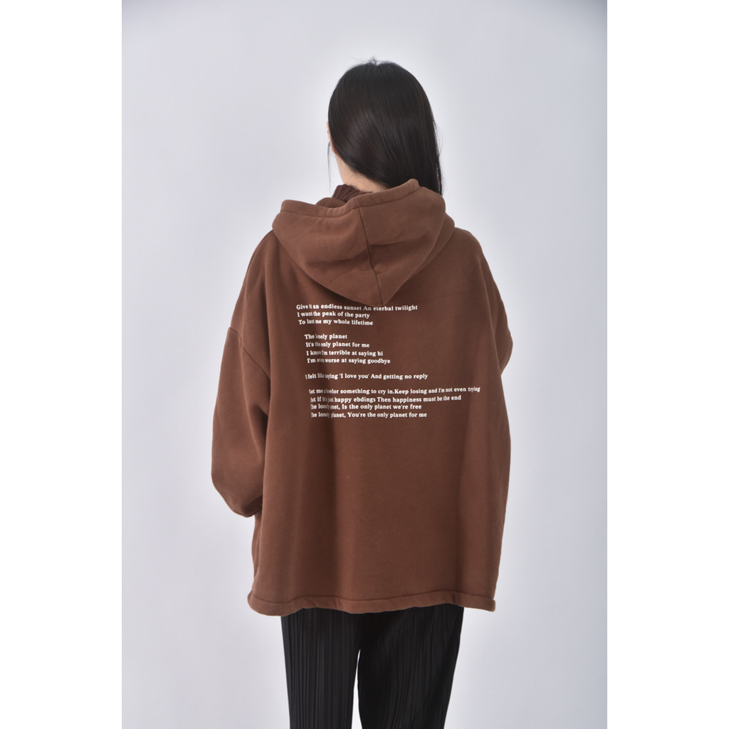 (2XL) maier kaina棉質純棉連帽棕色長袖上衣二手衣, , large