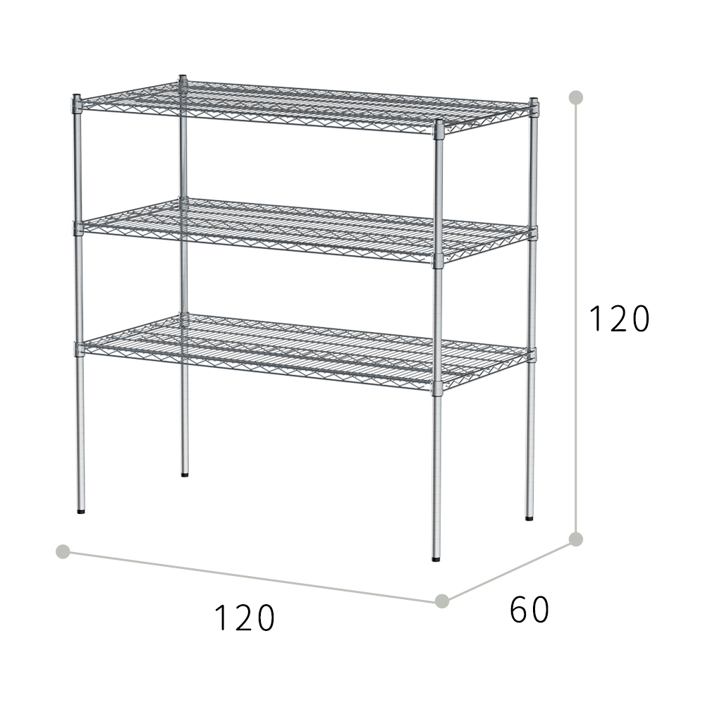 【Y HOUSE】120x60x120公分 荷重型三層鐵架 耐重層架 荷重型鐵力士架, , large