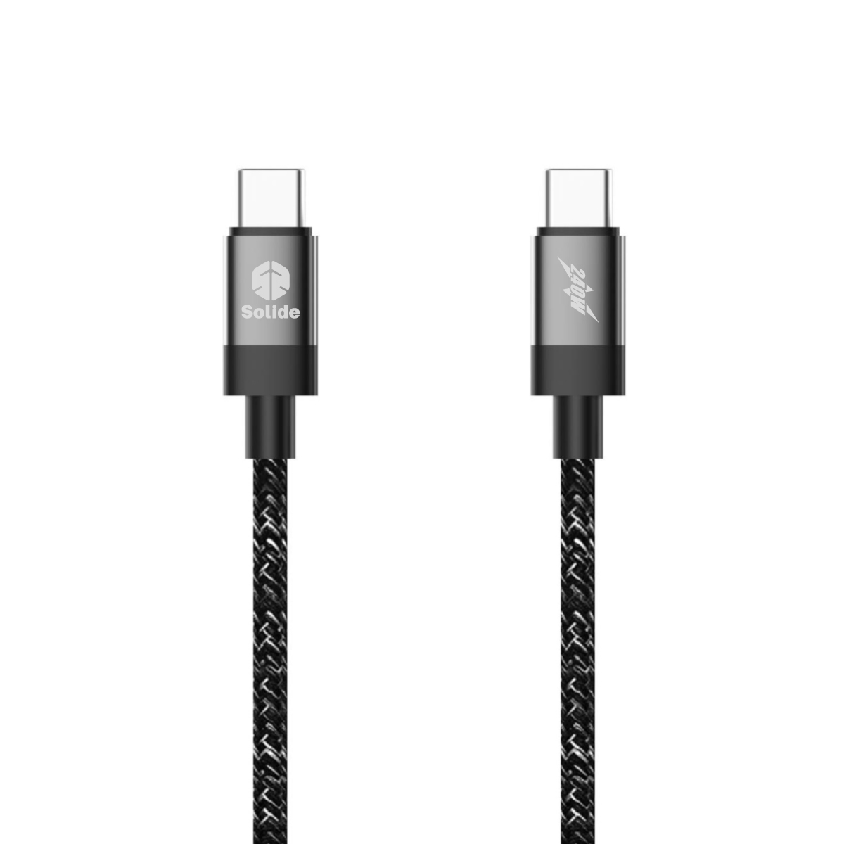 [亞瑟3C] solide 索力得
L型耐彎折編織傳輸線 USB-C to USB-C 160cm -黑色, , large