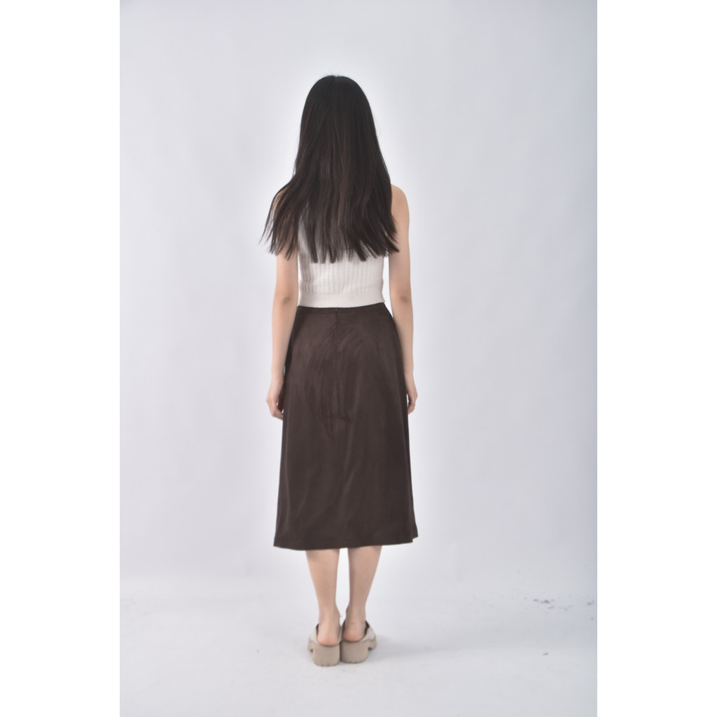 (S) safarny素面棕色長裙二手衣, , large