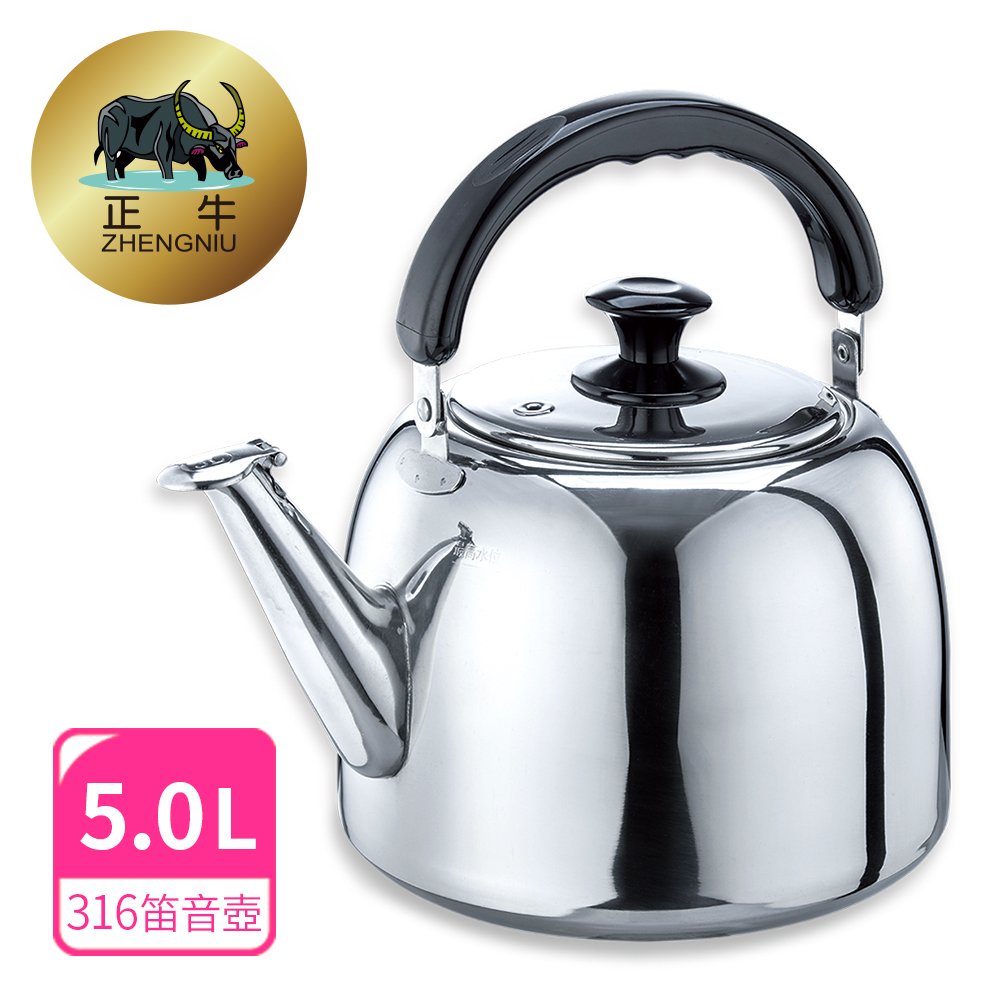 正牛布萊斯316不鏽鋼笛音壺5L, , large