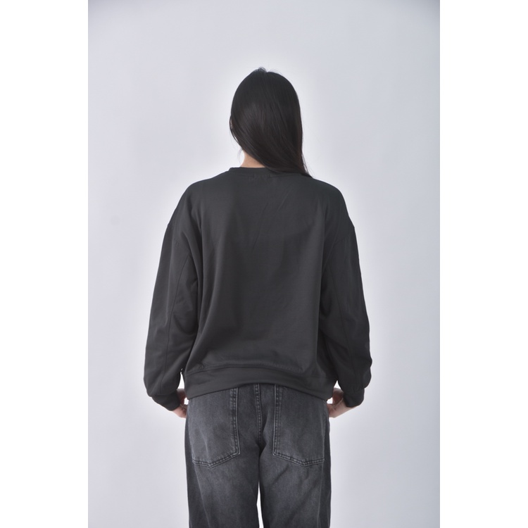 (XL) muji質感圓領綠色長袖上衣二手衣, , large