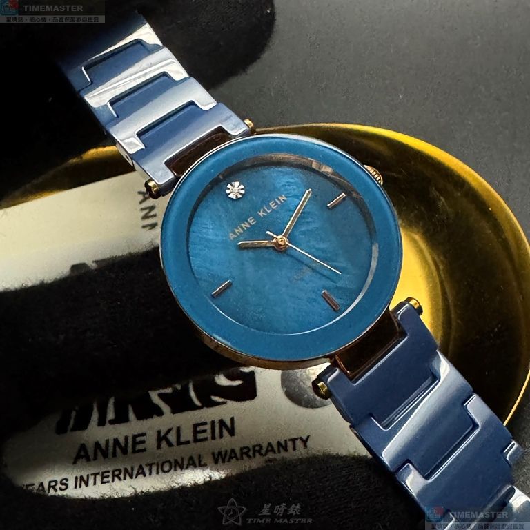 [星晴錶業]ANNE KLEIN手錶,34mm,AN00593寶藍色錶面寶藍錶殼寶藍陶瓷錶帶款, , large