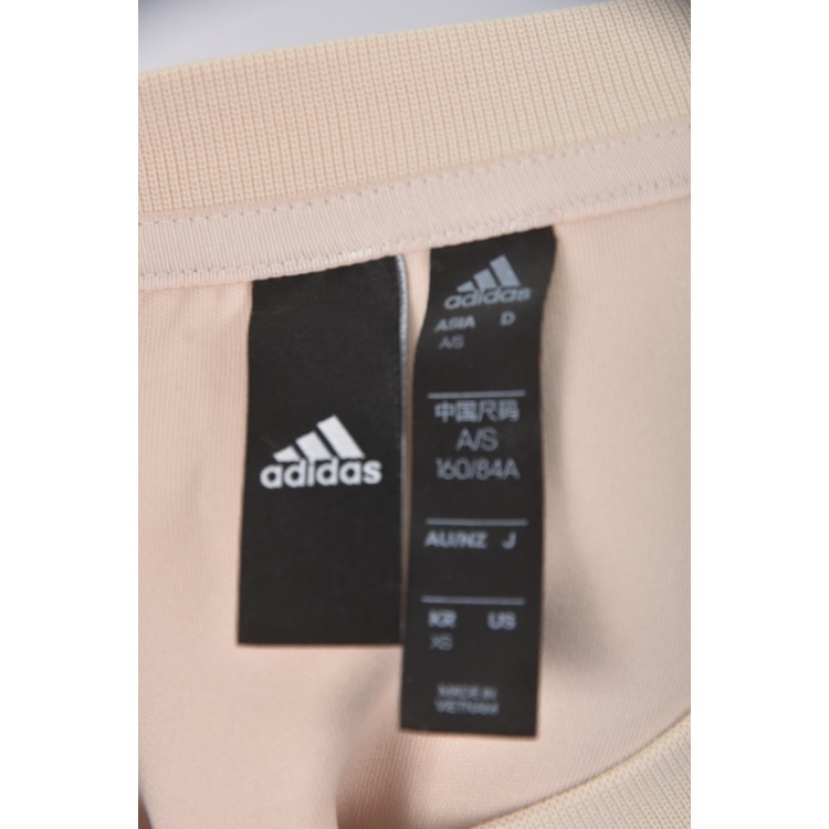 (S) adidas質感圓領杏色長袖上衣二手衣, , large