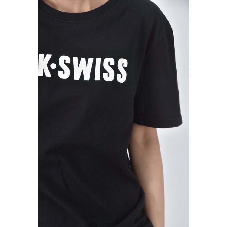 (S) k swiss質感棉質純棉黑色短袖上衣二手衣, , large