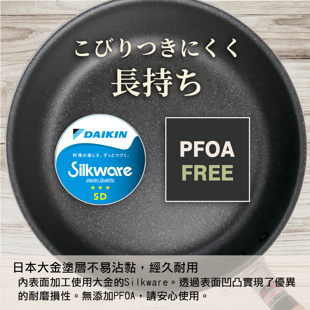 【日本北陸hokua】日本製極大金IH輕量級不沾深型平底鍋24cm(含蓋)不挑爐具/可用金屬鏟, , large