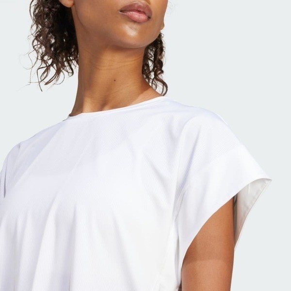Adidas Studio T-shirt 女 T恤 運動 休閒 訓練 圓領 柔軟 白 [IS2978], , large