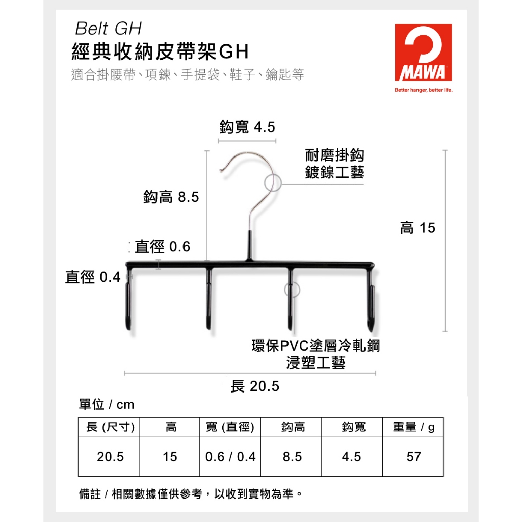 【德國MAWA】德國原裝進口 時尚經典配件架20.5cm (白色/1入), , large