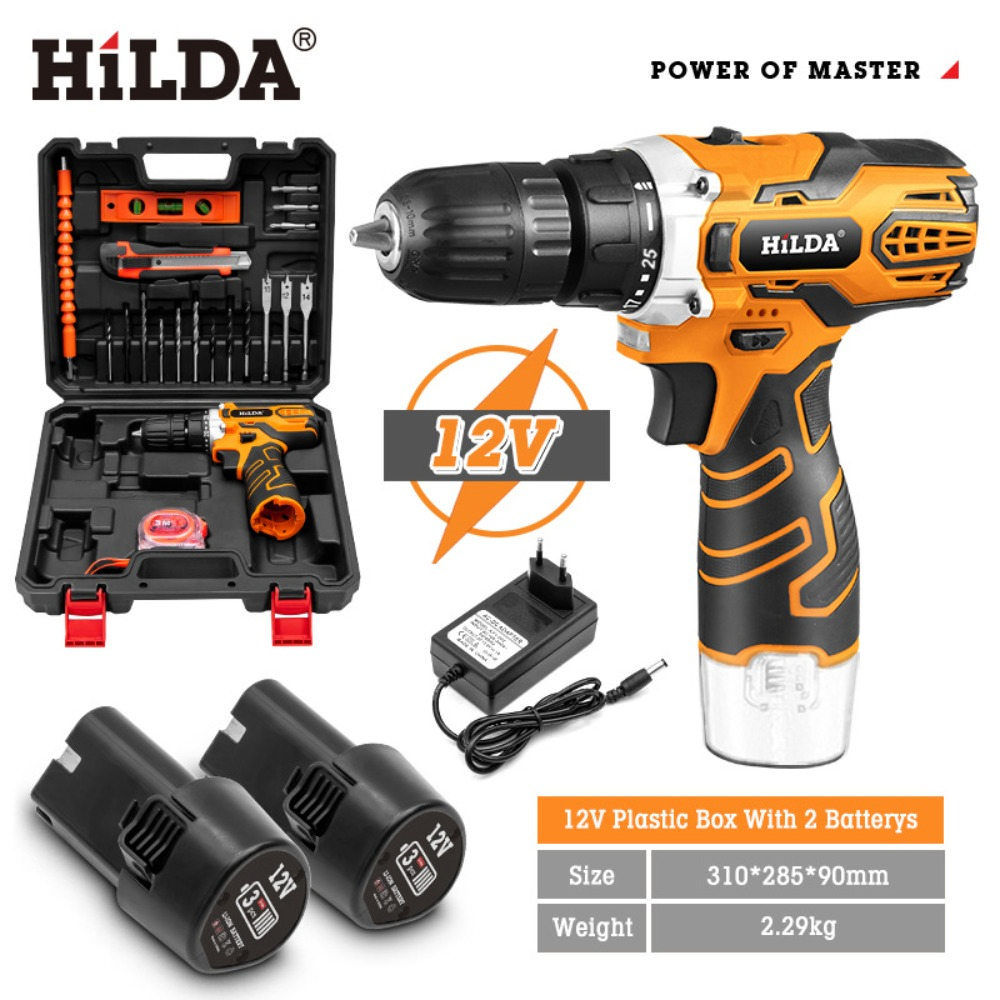 【HILDA】希爾達電動工具 12V 家用配備 雙電電鑽起子機 HL12-2H, , large
