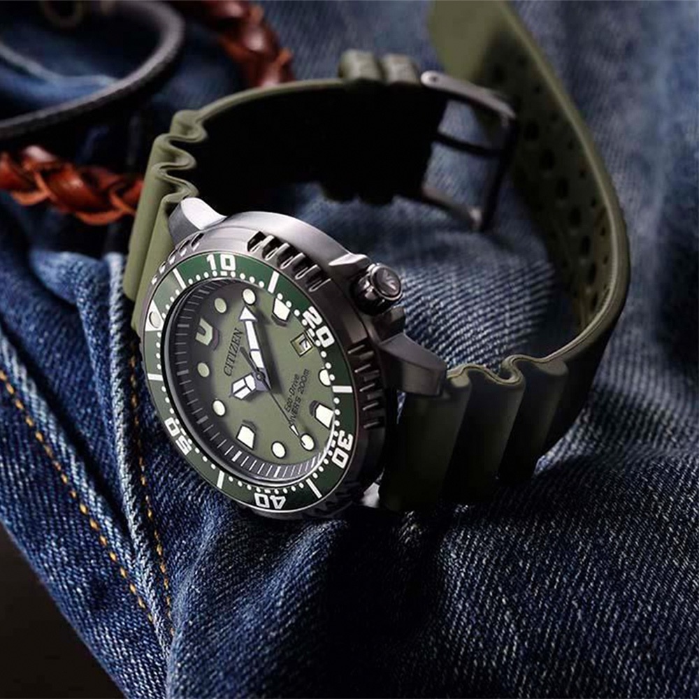 CITIZEN 星辰 PROMASTER 限量 MARINE 光動能200米潛水錶 BN0157-11X, , large