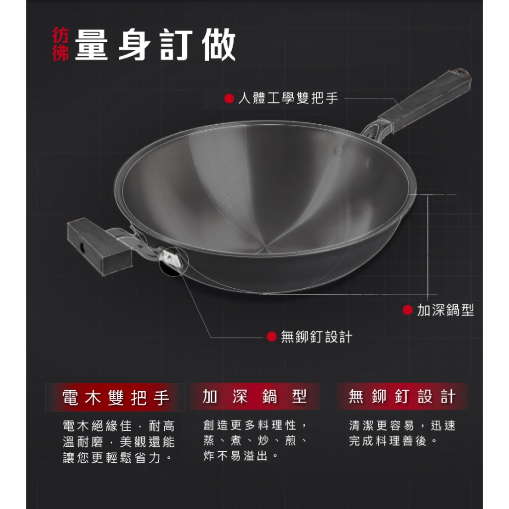 【美國MotherGoose 鵝媽媽】高純鈦鍋99.94%物理性不沾鍋IH導磁炒鍋30cm 鈦鍋 鈦金鍋 鈦炒鍋, , large