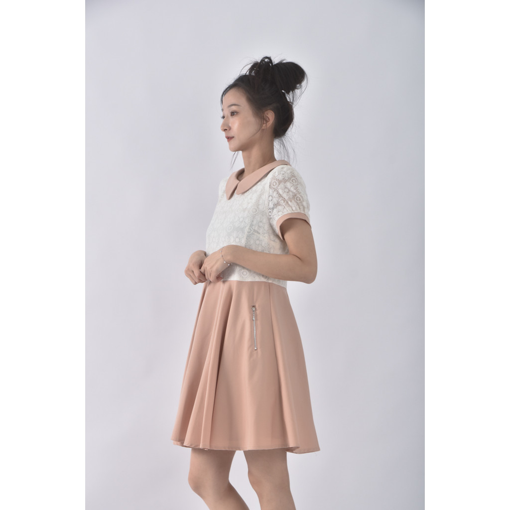 (S) 0918質感拼接粉色洋裝二手衣, , large