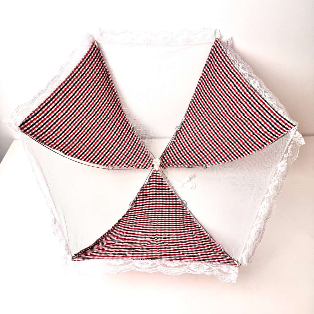 [承祥] 格子紋摺疊菜罩 CKD0075, , large