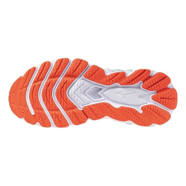 Mizuno Wave Sky 8 女 慢跑鞋 超寬楦 彈力 支撐 緩震 美津濃 綠灰 橘 [J1GD241275], , large