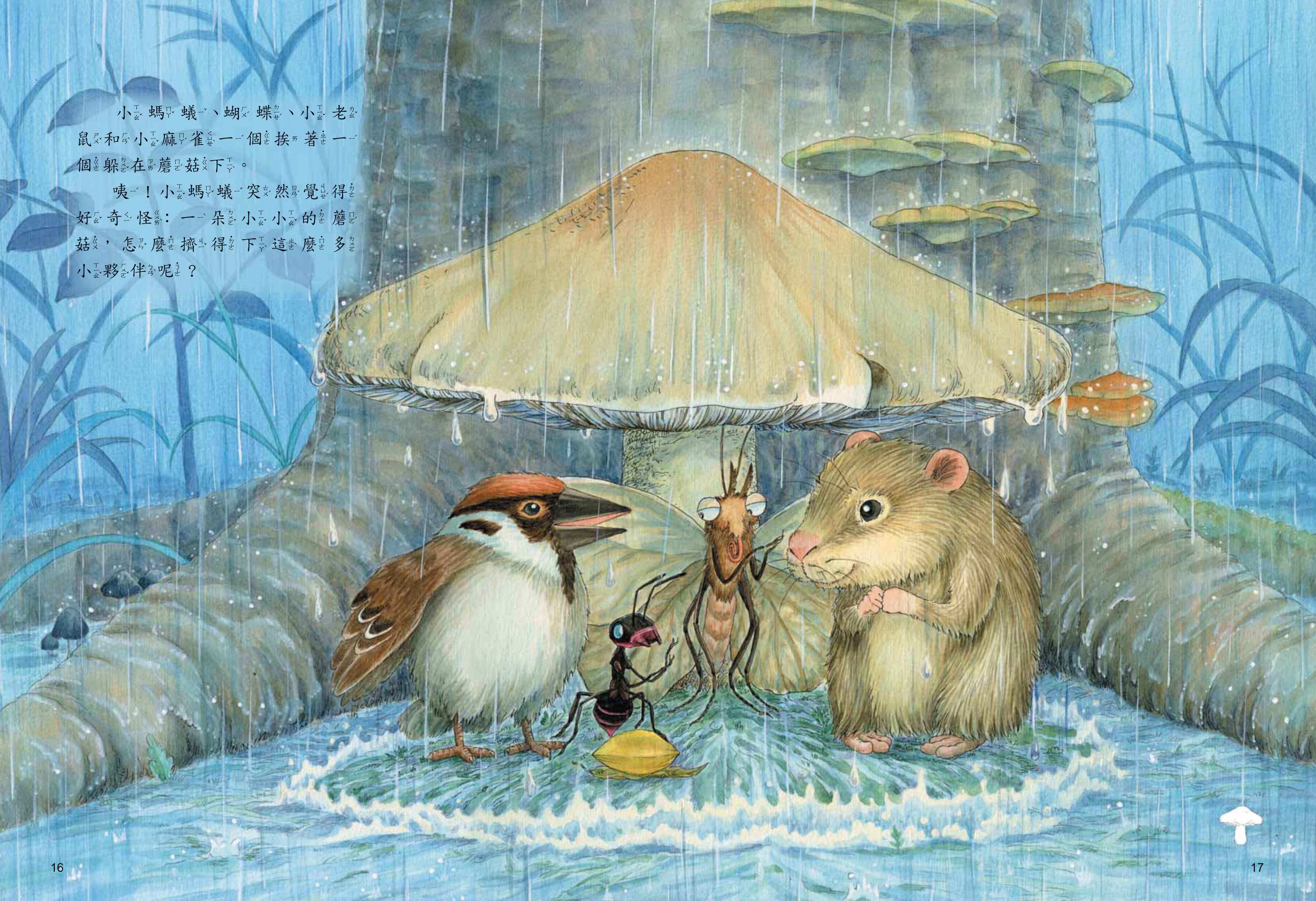 《南門書局》單本繪本館~蘑菇蘑菇我能來躲雨嗎 1本, , large