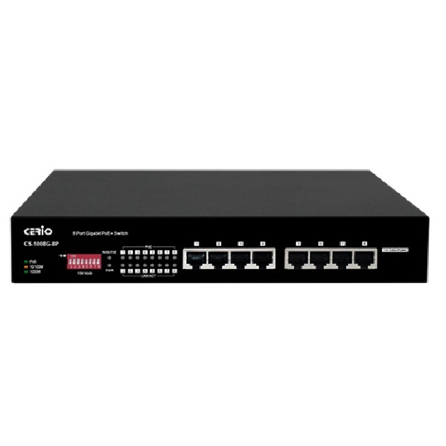 昌運監視器 CS-1008G-8P 8埠 10/100/1000Mbps Gigabit PoE+ 網路交換器, , large