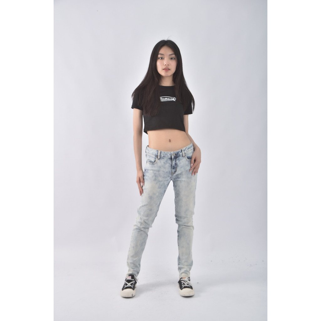 (XS（含）以下) american eagle丹寧牛仔質感棉質仿舊藍色長褲二手衣, , large