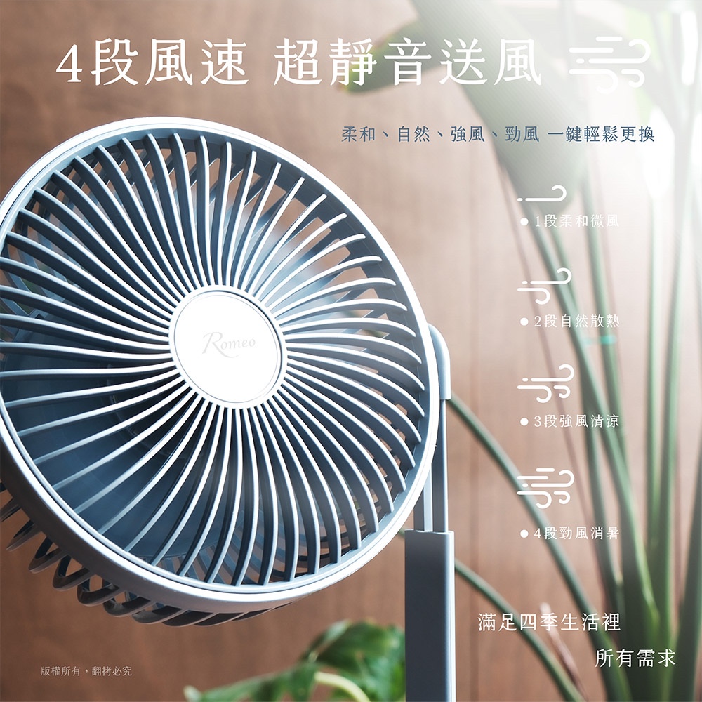 【羅蜜歐 ROMEO】USB充電式夜燈桌扇, , large