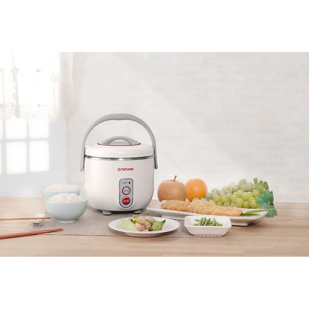 TATUNG 3-Cup Ultra Stylish Mini Rice Cooker Pearl White TAC-03DW-NW, , large