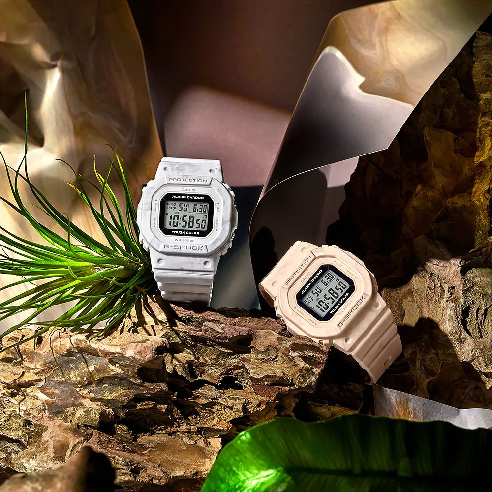 CASIO 卡西歐 G-SHOCK 大理石紋 太陽能方形女錶 GMS-S5600RT-7, , large